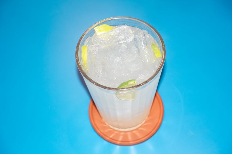 Fresh lemonade in tall glass